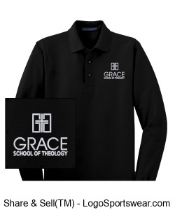 Grace Long Sleeve Polo Shirt in Black Design Zoom